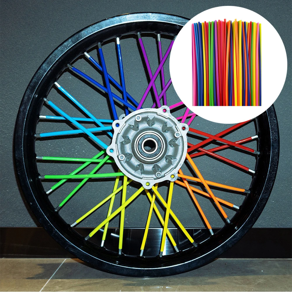 

36pcs 17/24mm Universal Motorcycle Dirt Bike Wheel Rim Cover Spoke Skins Wrap Tubes Motocross Wire Wheels Color Spoke Sleeve