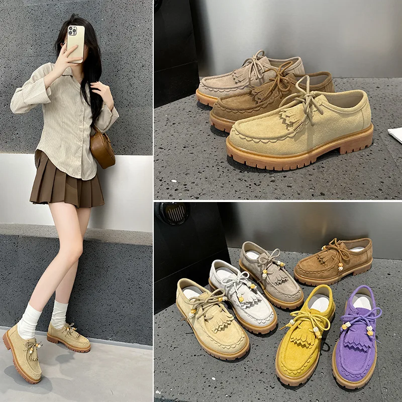 NEWFashionable 술 여성 얕은 입 단일 신발 봄 신상품 스웨이드 품질 편안하고 우아한 플랫 신발