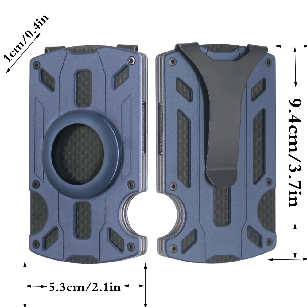 AirTag Wallet with Money Clip, Slim Wallet with AirTag Holder, Minimalist for Men, Carbon Fiber Wallet, Holds 15 Cards