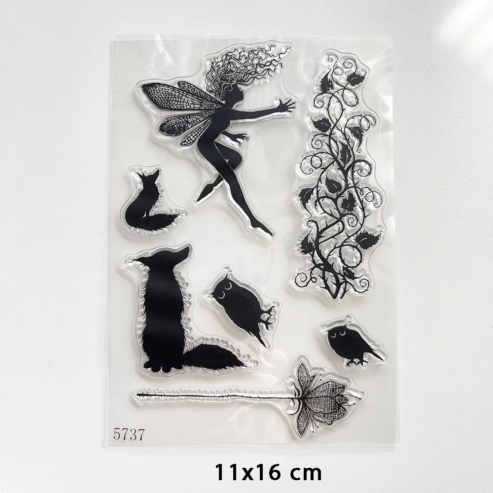Animals Transparent Rubber Stamps Fairy Plants Clear Stamps for DIY Scrapbooking Card Making Photo Album Crafts Template clear stamps clear rubber stamps