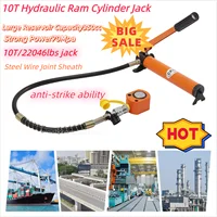 10T Hydraulic Ram Cylinder Jack  Hydraulic Jack Hand Pump,0.43" Stroke for Machinery Shipbuilding 1