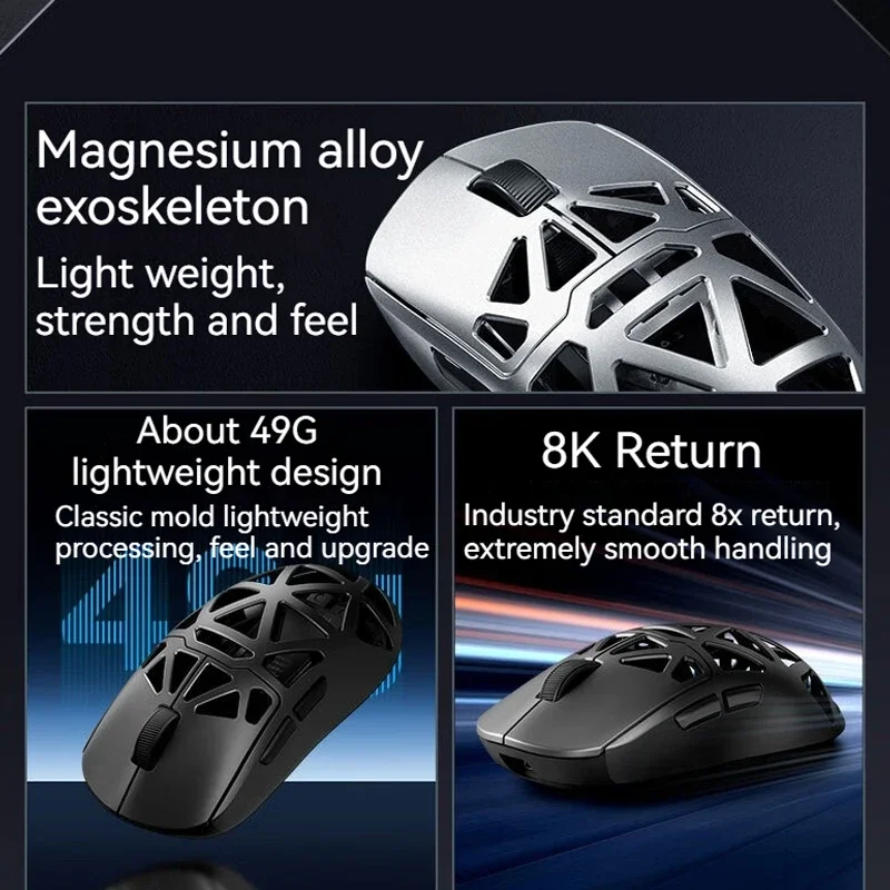 M/ax5 pro maxマグネシウム合金マウス,軽量,ワイヤレス,Bluetooth, 3 