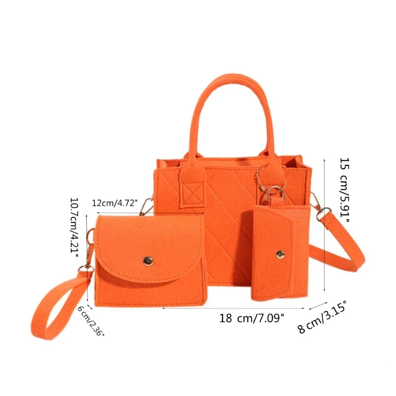 Fashion Felt Stone Pattern Single Shoulder Small Square Shopping Bag Kit Women Solid Color Crossbody Bags Tote Handbag