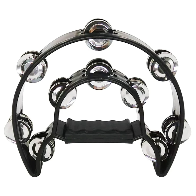 

Tambourine, Hand Held Percussion Double Row Tambourine Metal Jingles Musical Instrument Gifts