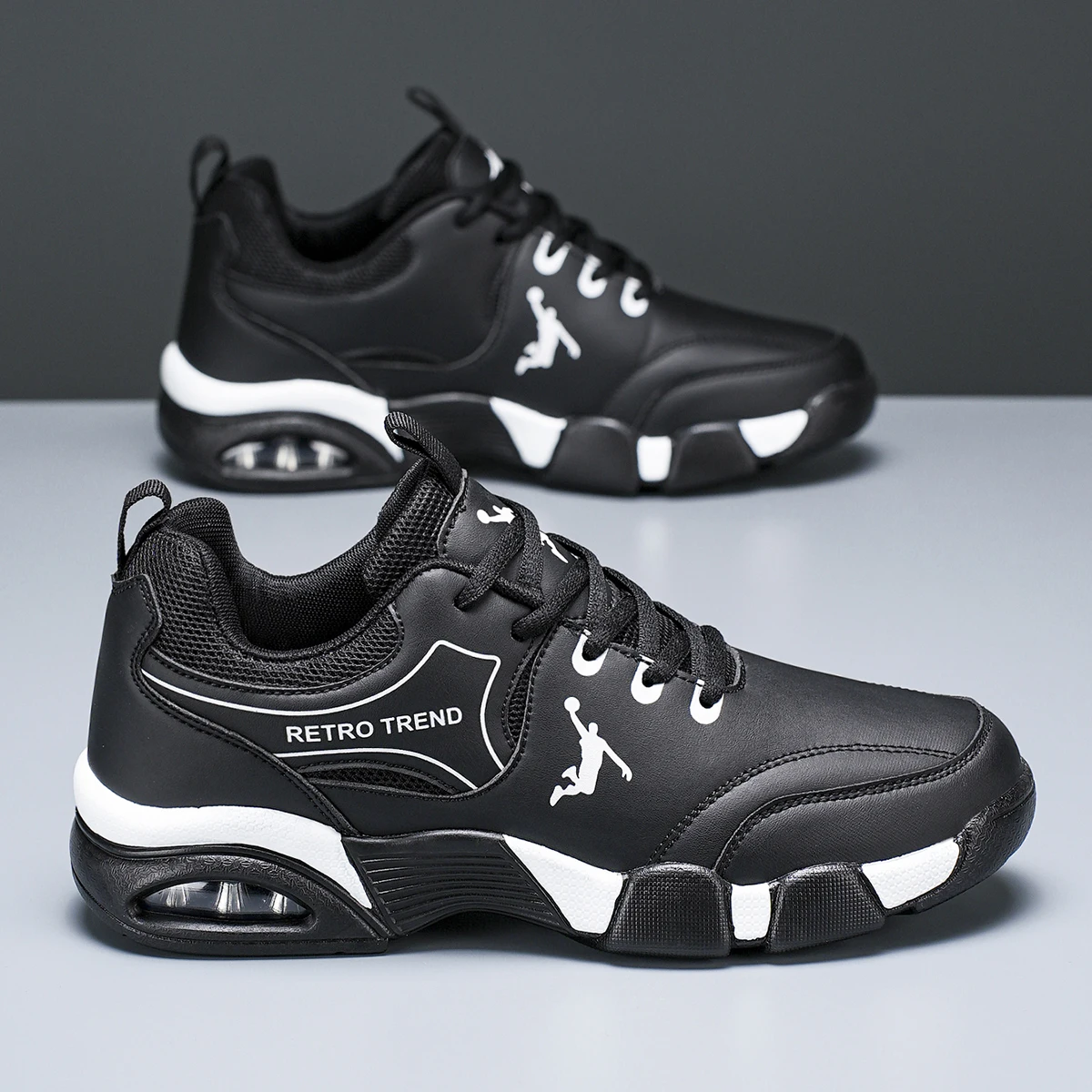 Men's Casual Sneakers, Solid Color Height-Increasing Lightweight Cushioning Air-Cushion Running Shoes, Stylish Thick-Soled Casual Sneakers, Suitable for Daily Life, Jogging, Training, Hiking, Suitable for All Seasons