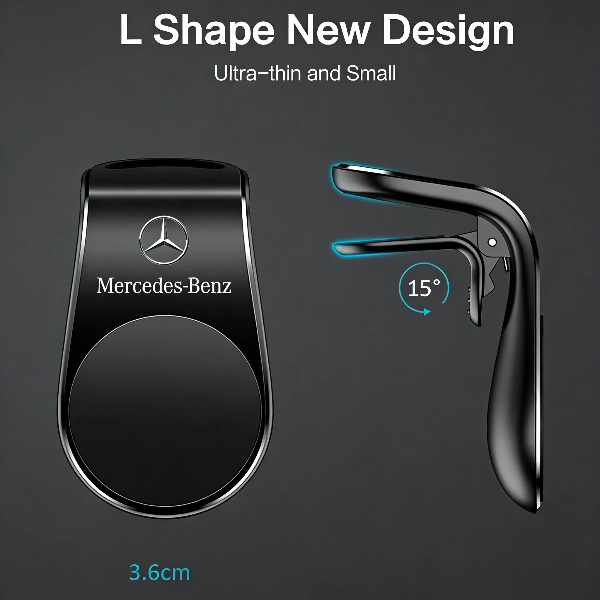 메르세데스 벤츠 W205 W204 W203 W212 W211 AMG 스마트 GLC CLA GLK 인테리어 몰딩용 금속 자석식 차량용 핸드폰 거치대 CXZJ-BENZ
