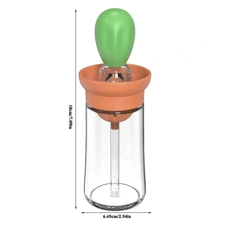 2 in 1 Silicone Dropper Measuring Oil Dispenser Bottle Glass Olive Oil Dispenser Bottle With Silicone Brush Cooking Kitchen Tool