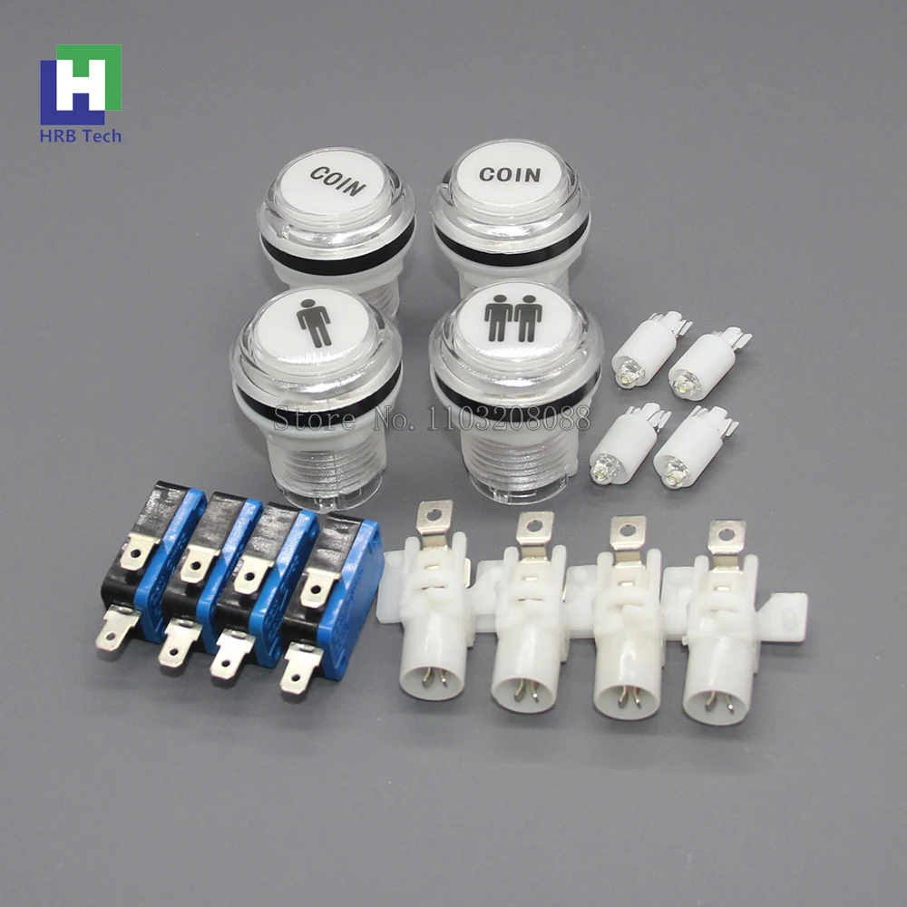 4pcs-lot-33mm-12V-LED-Full-Transparent-Push-Button-With-COIN-1P-2P ...