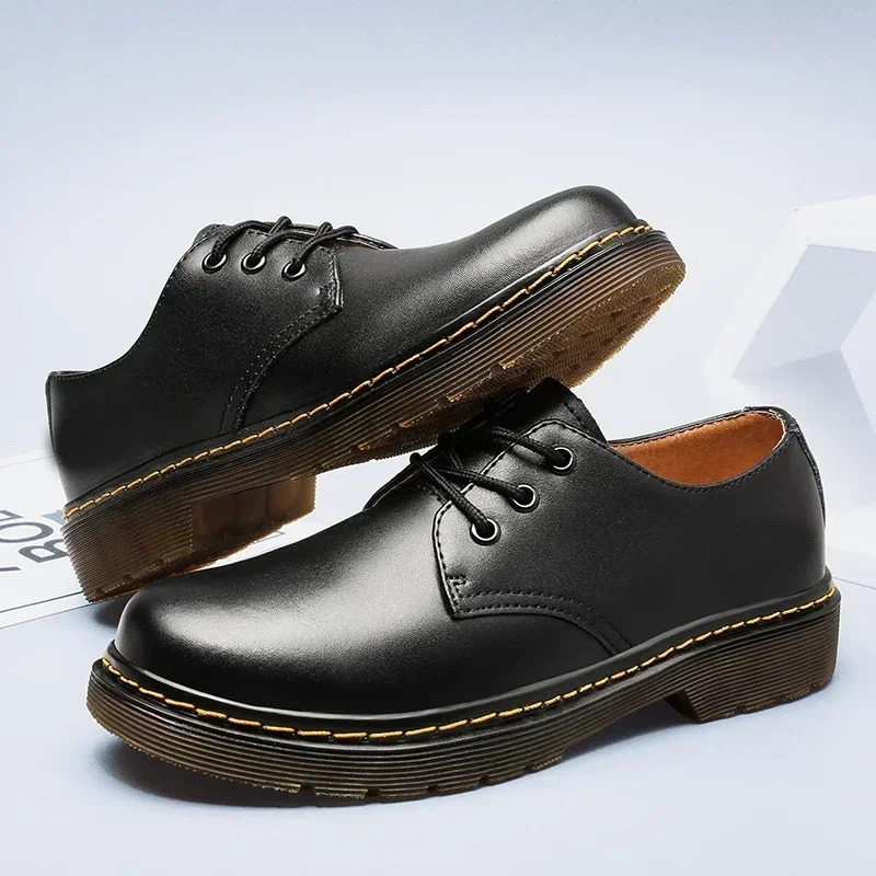 Safety Shoes British Style Outdoor Shoes Thick Bottom Oxford Shoes Lace Up Beef Tendon Outsole Work Casual