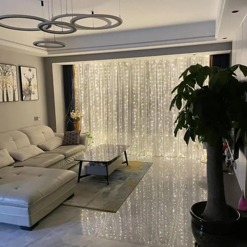 

1 шт., светодиодная гирлянда-занавеска с дистанционным управлением