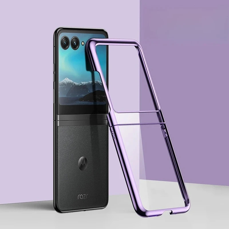 Ultra-Thin Transparent Hinged Protective Phone Case – Hard Electroplate Shockproof Cover