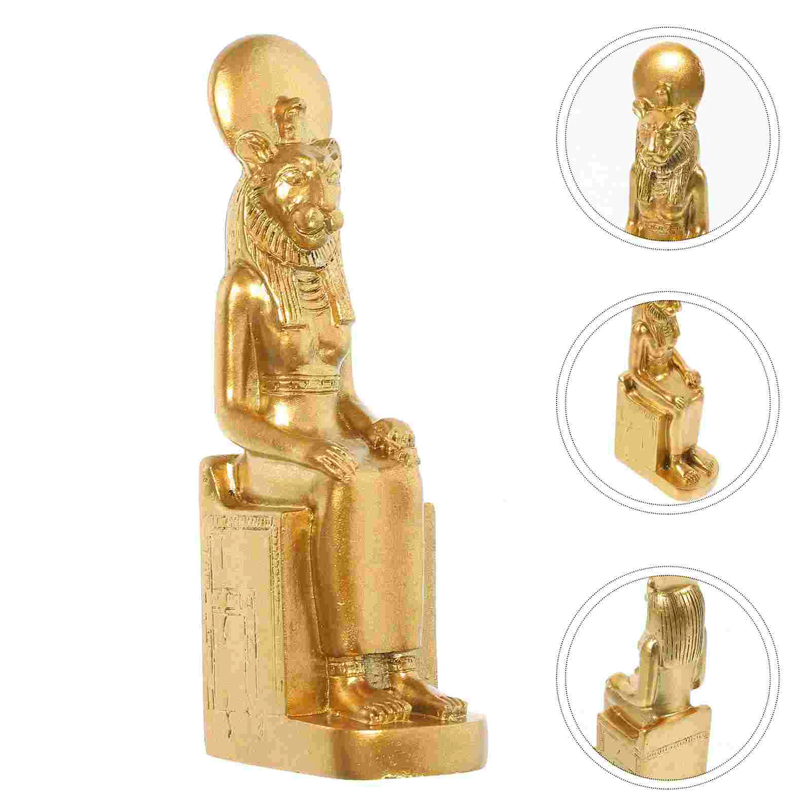 

Egyptian Statue Sphinx Decor Ancient Sculpture Decoration Pharaoh Figurine God Mythology Goddess Resin Tabletop Creative Office