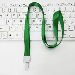 Clear Dual - Sided Badge Holder with Lanyard - Professional ID Card Cover and Neck Strap (Green lanyard)