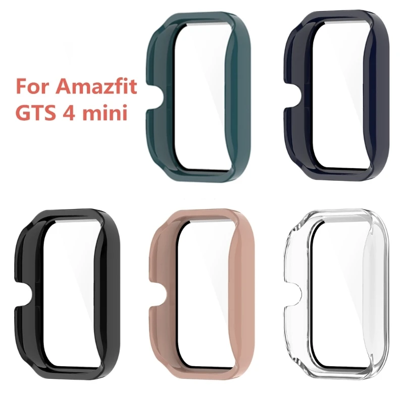Anti-scratch Protective Case+Screen Protector for Amazfit GTS 4 Mini  Smartwatch Tempered-Glass Film Smartwatch Hard PC Bumper Sh
