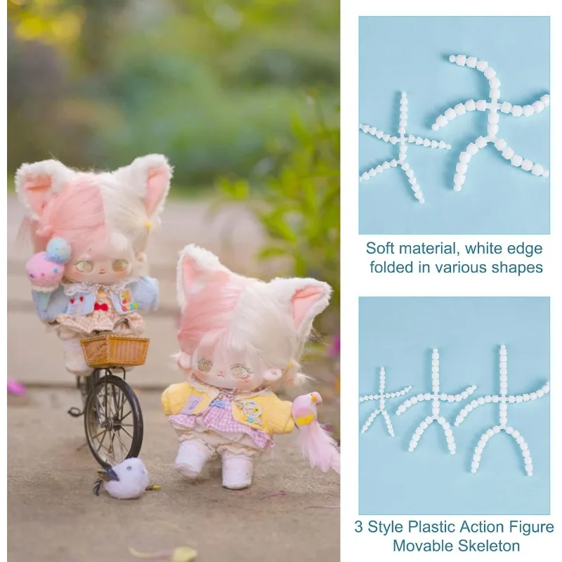 6pcs Body Joint Skeleton 3 Sizes Figure Movable Skeleton Plastic Joint Jeton Ball Socket Teddy Bear Connectors Soft Making Limbs