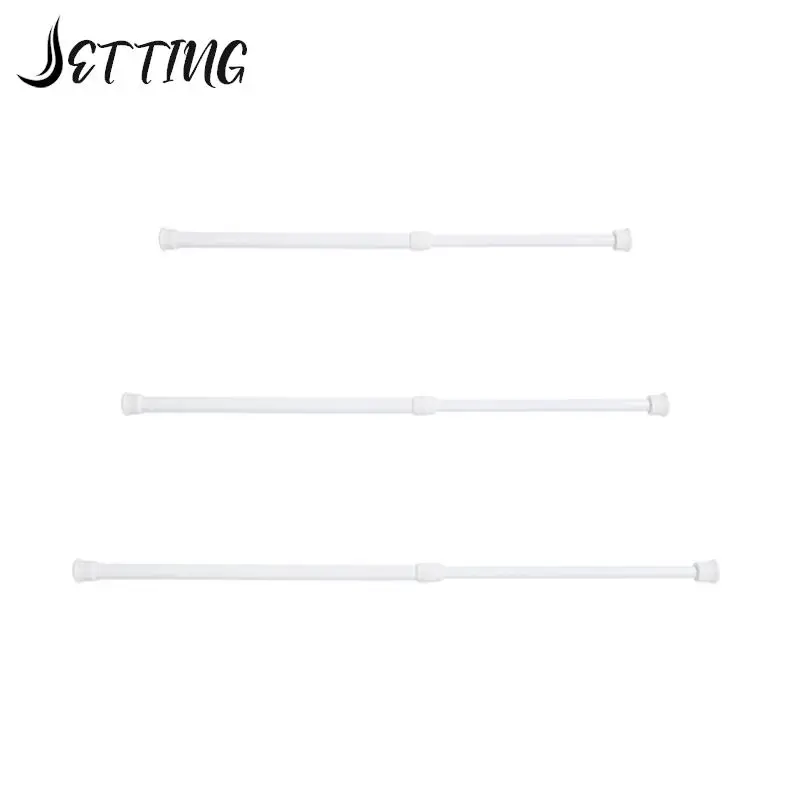 Adjustable Curtain Rod Metal Curtain Rod Holder Without Drilling Stick Shower Wardrobe Bracket Extendable Stick