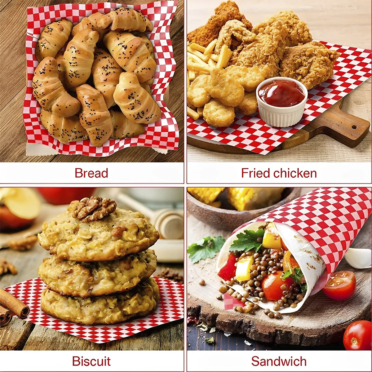 400-Pack Food-Grade Greaseproof Paper Sheets for Sandwiches, Burgers, Fries, & Snac... - SKU GPS01535 - UGI Packaging