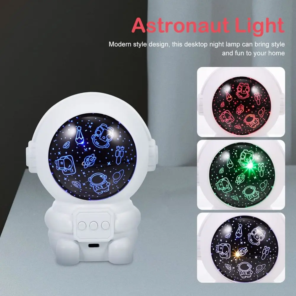 Robo Astronaut Projector Lamps Starry Sky LED Night Light USB Rotate Lights Christmas Decoration Lamp Bedroom Decor Kids Gifts 3