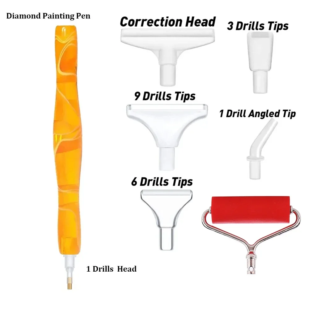 Premium Quality Diamond Art Painting Roller Pen with Multi-Placer Tips and Rubber Grip