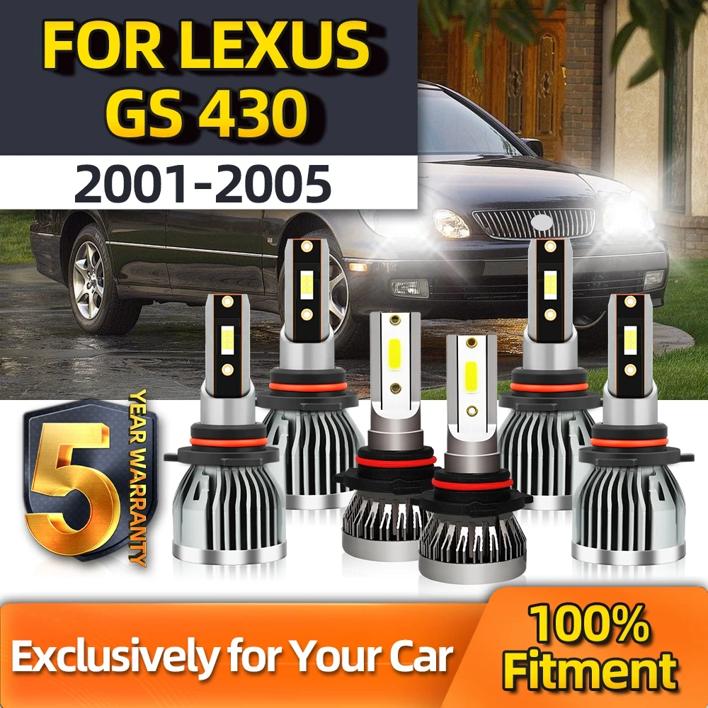 

TEENRAM Brightness CSP Lamps Kit White Fog Lamp 9145 Combo Auto Car Turb High/Low Beam 9005 9006 For Lexus GS 430 2001-2005