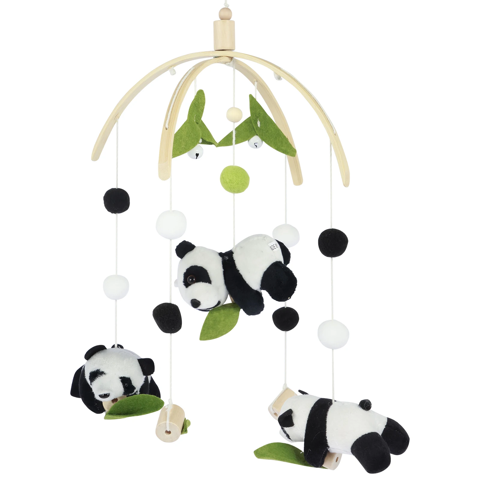 Animals Baby Crib Mobile Wooden Hanging Baby Bed Bell Handmade Wildlife Nursery Mobile Soft Wooden Bed Bell Toy Cot Bed Pendant