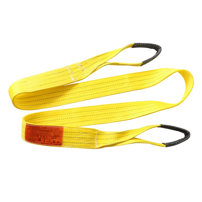 Webbing Belt Colored Slings Flat Flexible Sturdy Polyester Double Buckle Crane Lifting Weight-bearing 1/2/3/5t Heavy Duty