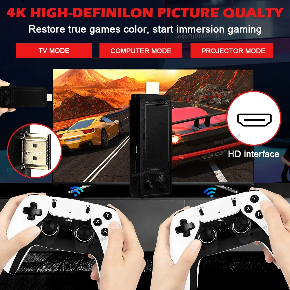 NEW X9 PRO Video Game Stick Console 4K HD 50000+ Games 256G Wireless Controller Retro TV Game Console 45 Emulator For PSP/N64/DC 2
