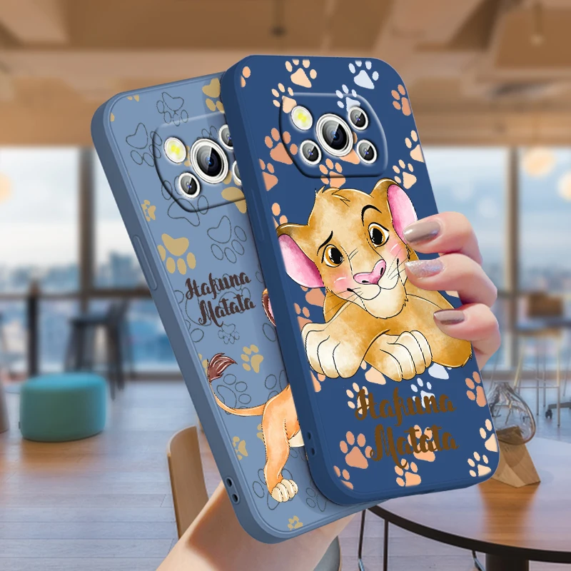 

Disney Lion King For POCO C50 C40 X4 M5S F4 M4 X3 F3 M3 C3 Pro GT NFC 4G 5G Liquid Rope Phone Case