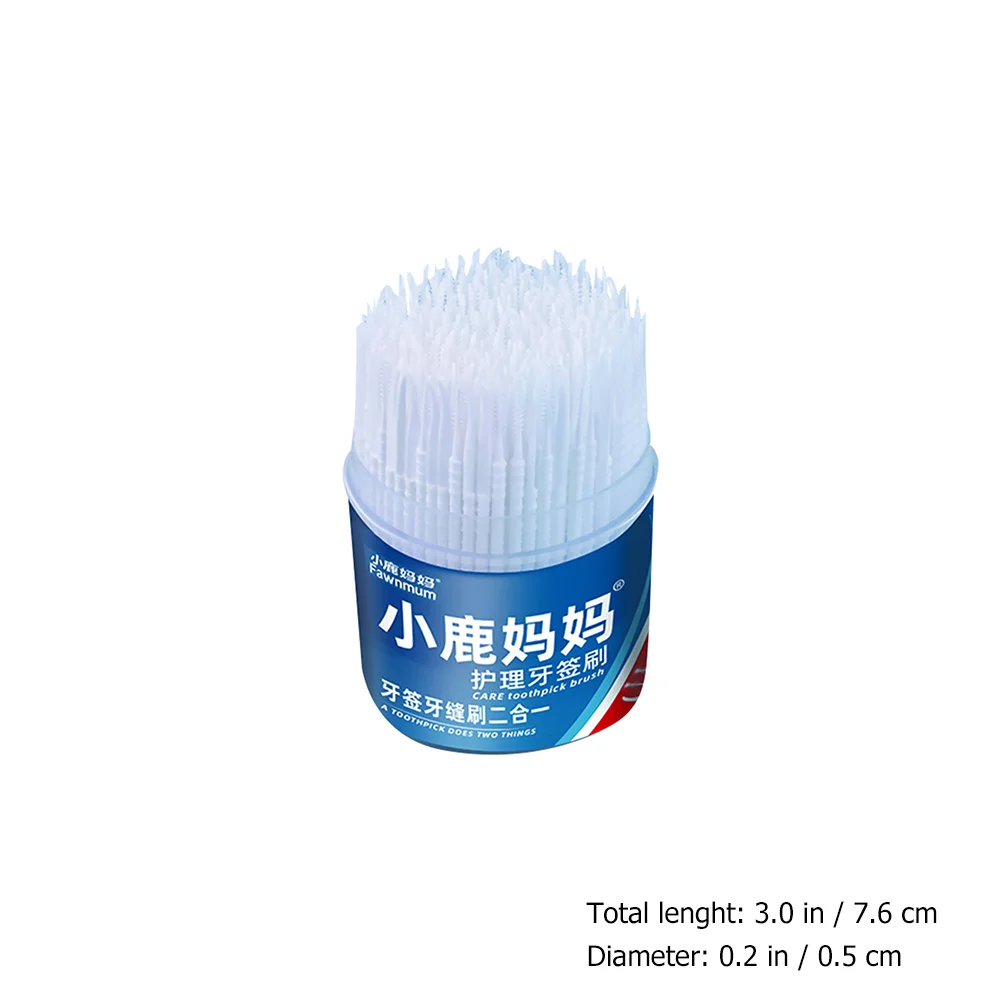 300Pcs Disposable Interdental Brush Double-head Toothpick Interdental Cleaners