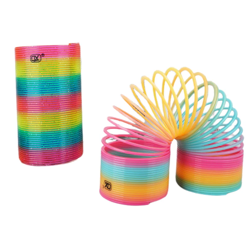 Color Rainbow Circle Funny Magic Toys Early Development Educational Folding Plastic Spring Coil Children's Creative Decompressio