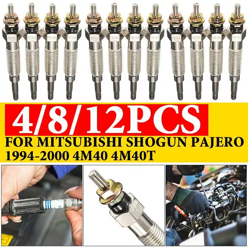Glow Plug 4/8/12pcs Car Heater Glow Plugs For Mitsubishi /SHOGUN /PAJERO /2.8 /4M40T /4M40 /GP5501