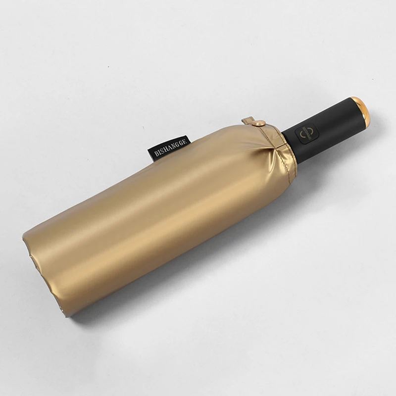Automatic Umbrella Sun Female Golden UV Protection 10Bones Strong Parasol Umbrella For Girl Windproof Folding For Gift