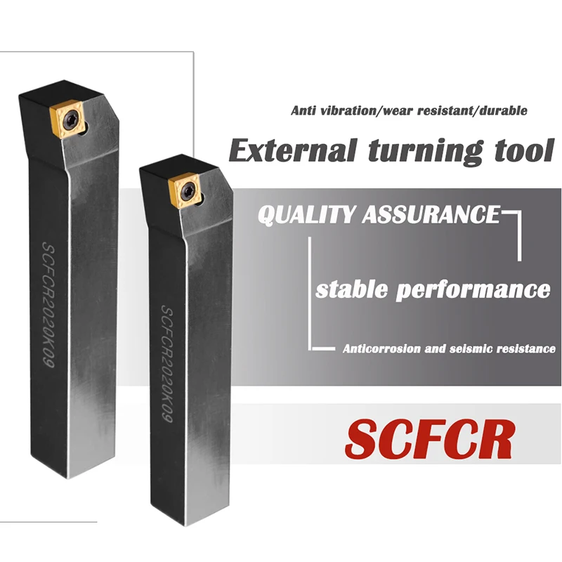 

1PCS SCFCR1212H06 SCFCR1616H09 SCFCR2020K09 SCFCR2525M12 SCFCR3232P12 External Turning Tool SCFCR SCFCL CNC Lathe Cutter Holder