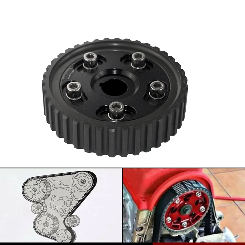 

Adjustable Cam Gears Pulley Timing Gear For Honda Civic D15 D16 SOHC D-SERIES 88-00 Del Sol 93-97 Black