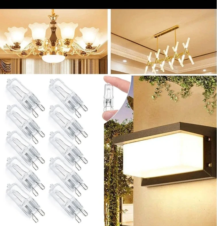 Dimmable G9 Halogen 220V 25W/40W/60W Capsule Lamps 500℃ Heat Resistant for Refrigerators/Fans/Ovens Kitchen/Bathroom Fixture