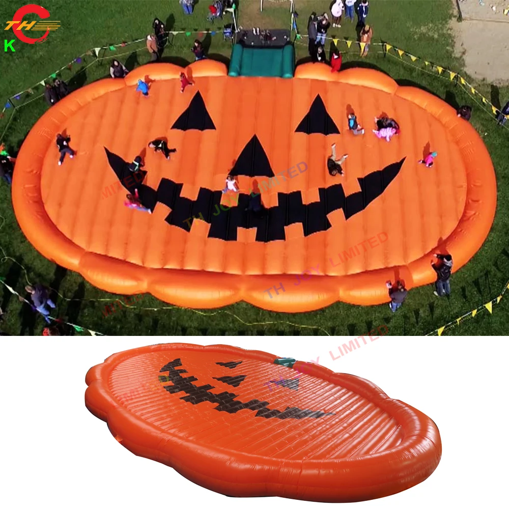 

Free Sea Ship to Door Giant Pumpkin Inflatable Jump Pad Air Jumping Pillow Mattress for Farm Harvest Event
