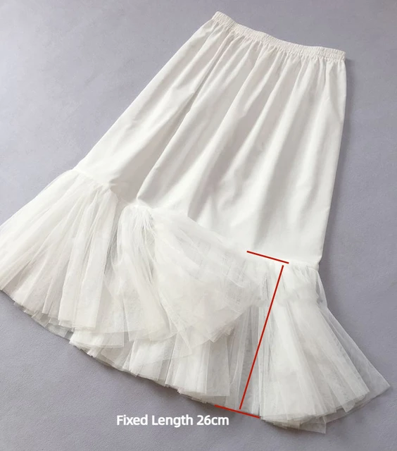 المرأة بطانة تنورة القطن الخالص شبكة كبيرة تنحنح قاع طويل تنورة طبقة واحدة  رقيقة داخل ثوب