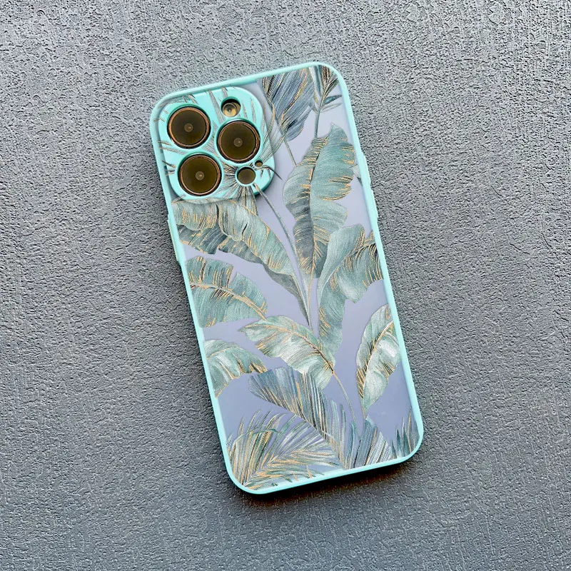 Vintage Bananenblatt-Blumen Luxus Handyhülle für iPhone 17 16 12 Mini 11 Pro Max 13 15 14 Pro Max Plus XR X XS 16 15 Plus Cover – Detail 6
