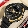 SANDA 6197 Student Electronic Watch Sports Multifunctional Waterproof LED Alarm Clock Dual Screen Men's Electronic Watch 2025