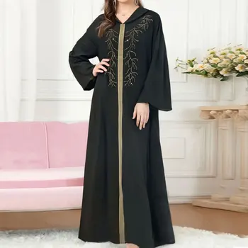 Eid Muslim Lantern Sleeve Abaya Dress Caftan Embroidery Bandage Dresses Diamond Elegant Vestidos Abaya Party Kaftan Ramadan