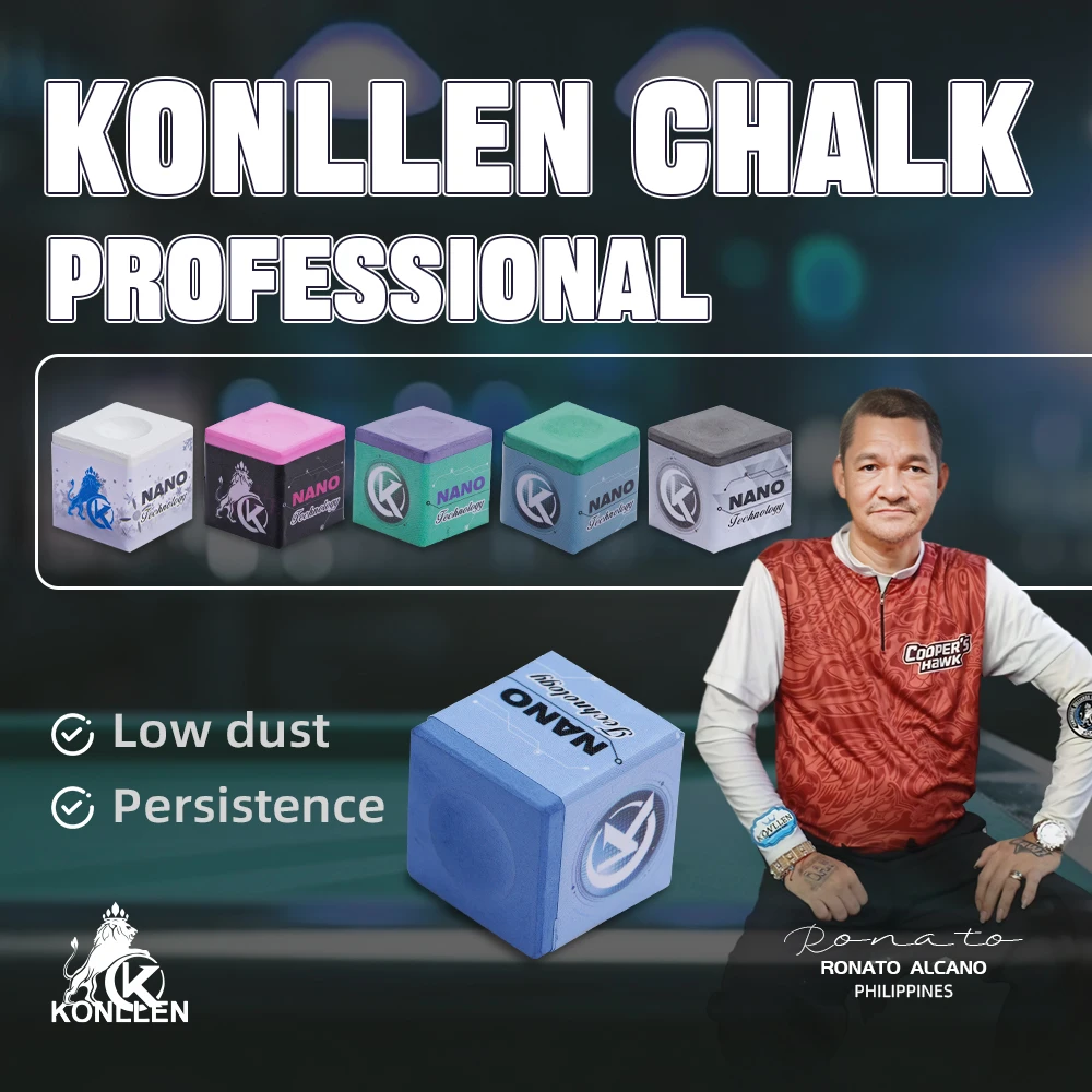 KONLLEN NANO Technology Billiard Chalks Medium/Oily/Dryness High Pool Cue Chalk Snooker Carom Chalk Billiards Accessories