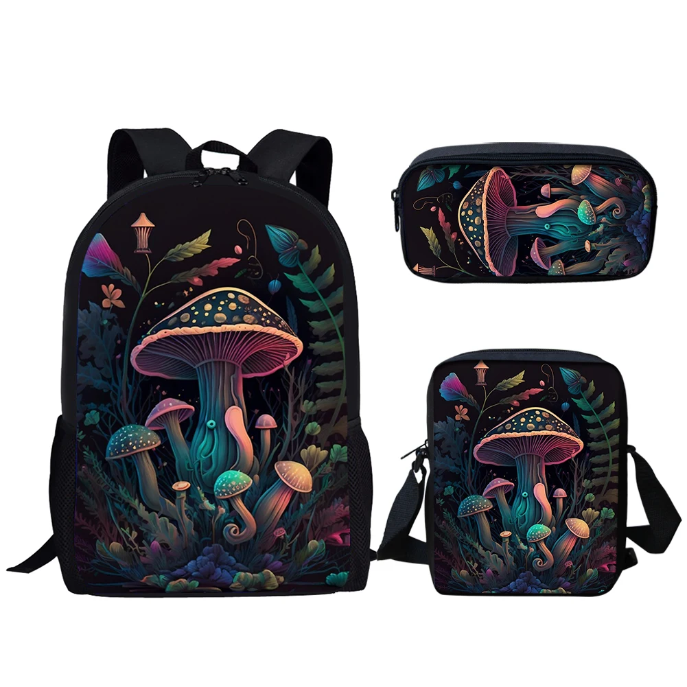 Belidome Magic Mushroom Brand Design 3Pcs School Bags for Teen Girls Travel Backpack for Women Casual Schoolbag Mochila Infantil