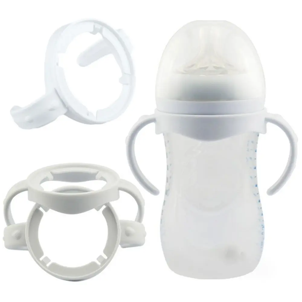 Milk Wide Mouth Silicone Cup Grip Avent Natural Bottle Handle Feeding Accessories 2Pcs, bottle grip handle