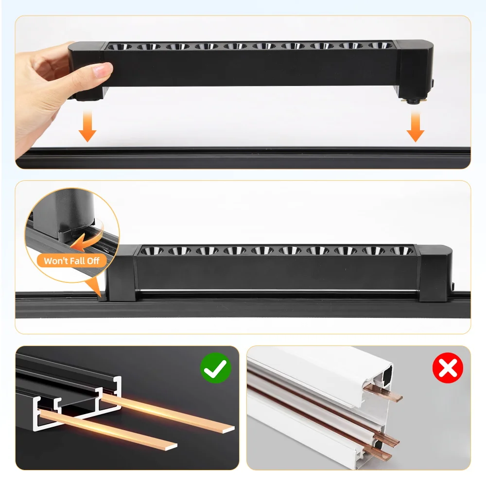 Track Light LED Spot 110V/220V Long Strip Rail Spotlights Shop Decor Hanging Lighting Living Room Kitchen Ceiling Track Lamp Set