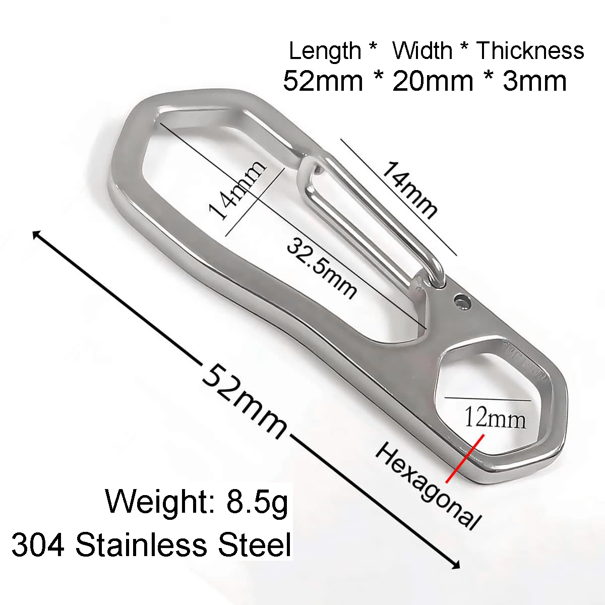 1-3PCS Edelstahl Karabinerverschluss Schnalle Schlüsselbund Karabiner Outdoor Camping Frühling Snap Haken Hund Kette Schlüssel Kette Werkzeug clips – Detail 2
