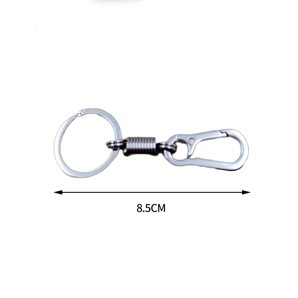 Stainless Steel Spring Buckle Carabiner Retractable Keychain Waist Belt Clip
