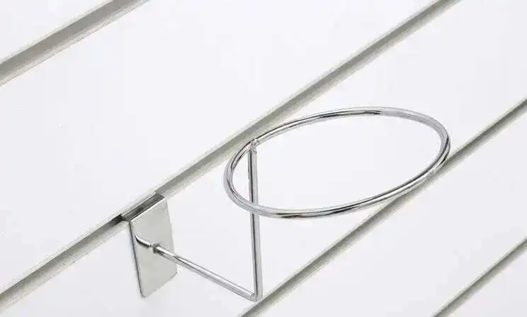 Heißer Verkauf Metall Hängen Hut Rack Nut Bord Kappe Halterung Lamellen Wand Montiert Perücke/Kugel/Hut Display-ständer Rack 20 stücke – Detail 5