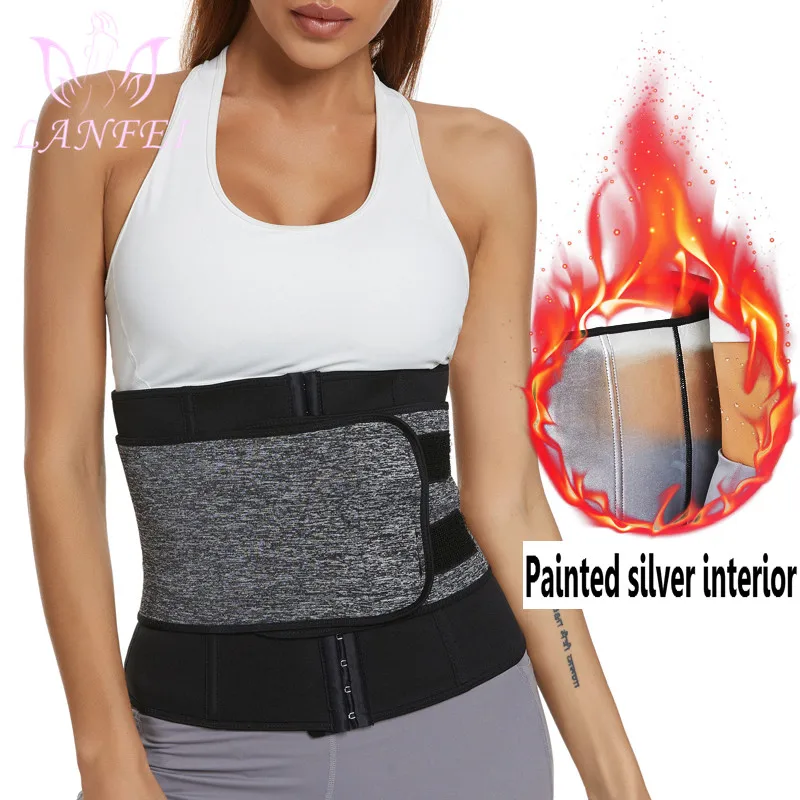 LANFEI Compression Strap Waist Trainers Belt for Women Slimming Sauna Weight Loss Neoprene Body Shaper Corset Hot Sweat Fat Burn shapewear for women Shapewear