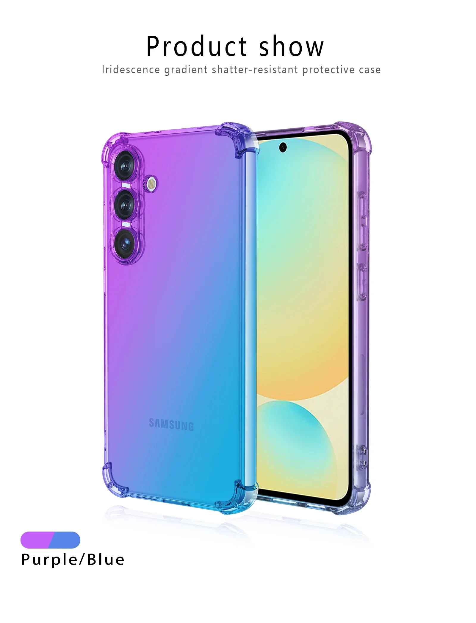 Rainbow Gradient Transparent Shockproof Soft Silicone Phone Case