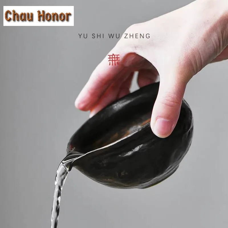 150ml Wabi-sabi Style Japanese Water Drop Fair Cup Hand-made Rough Pottery Zen Tea Divider Justice Cup Coffee Tea Pitcher Teaset